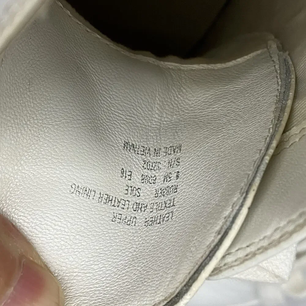 Tory Burch Nola High Top Sneakers Womens 8.5 White Leather Double T Logo 32702